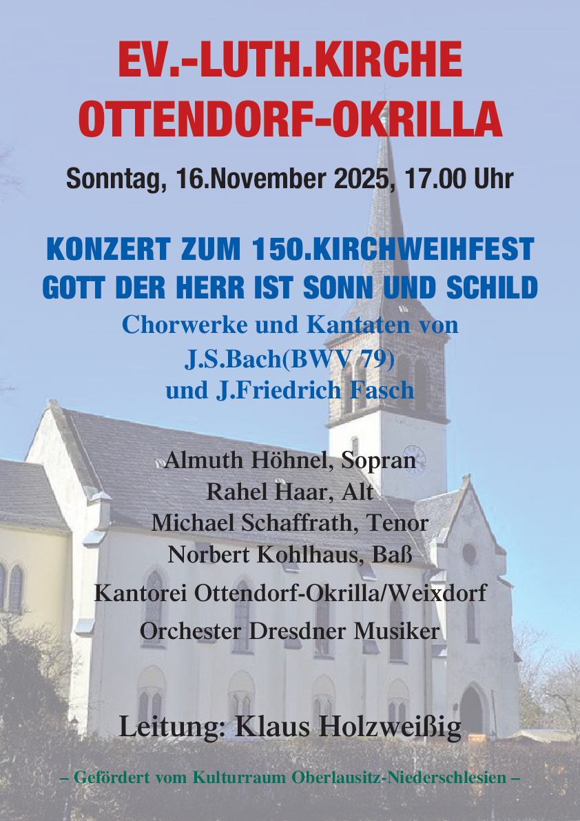 Plakat zum Konzert zum 150. Kirchweihfest